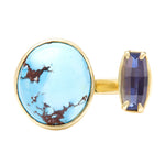 Tandem Ring, Round Lavender Turquoise