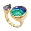 Tandem Ring, Oval Azurite-Malachite