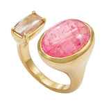 Tandem Ring, Siberian Pink Tourmaline