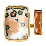 Tandem Ring, Peach Orbicular Jasper