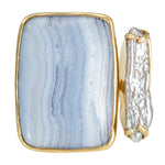 Tandem Ring, Blue Lace Agate