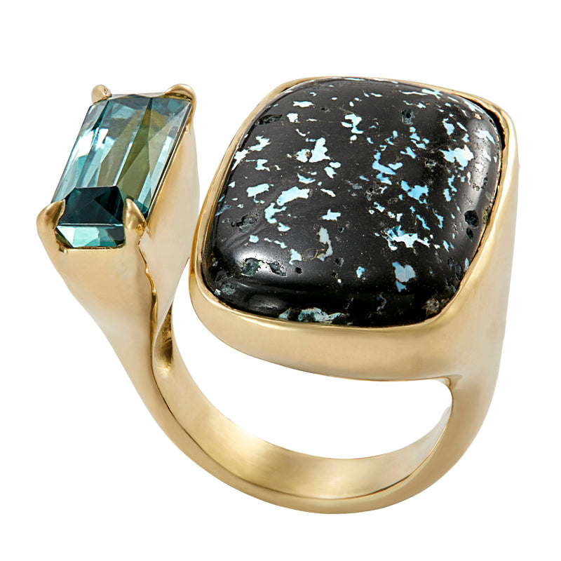 Tandem Ring, Leopard Opal