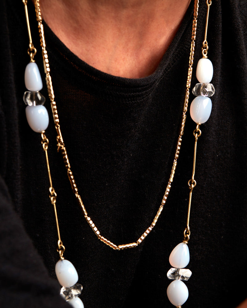 Gold Essentials Wave-Bar Link Necklace