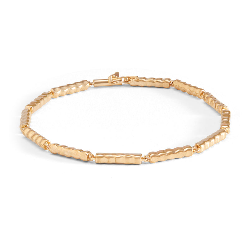 Gold Essentials Wave-Bar link Bracelet